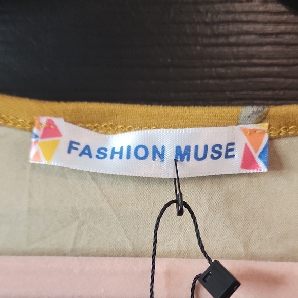 New York & Company Yellow Wrap Blouse Long Sleeve Tie Front - Picture 2 of 3